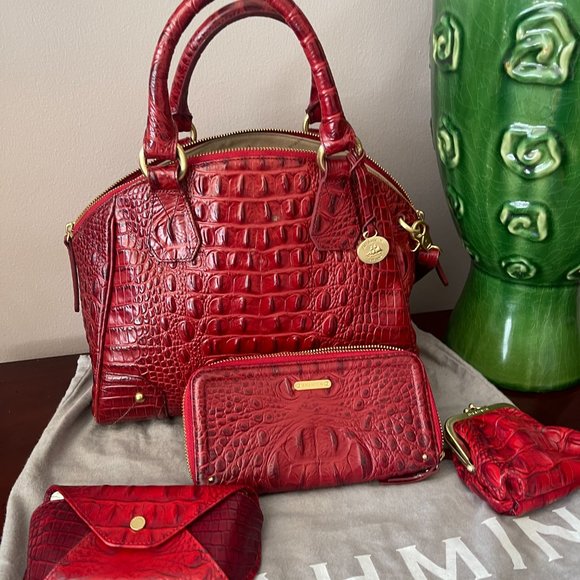 Tyler Cranberry Melbourne- Satchel with Wallet and Eyeglass Case - Picture 1 of 9